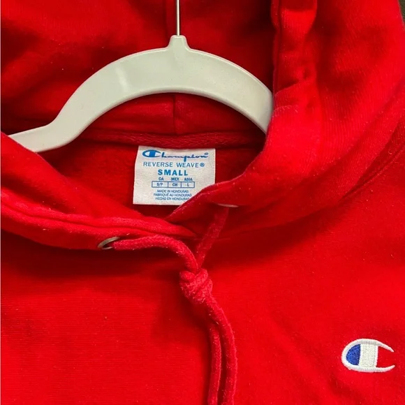 Champion Reverse Weave Cut-Off Cropped Hoodie, C Logo - Picture 4 of 4